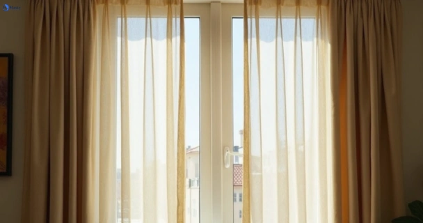 Dull dusty drapes in deebing-heights before professional cleaning